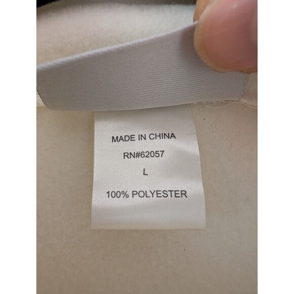 Potpourri White Fleece Zippered Vest Women Large Cute Embroidered Pink Poodle - Picture 7 of 10